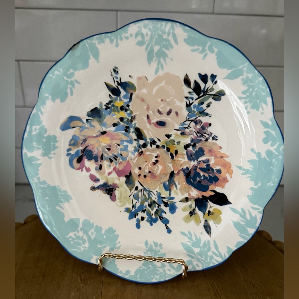 NWOT Anthropologie Gardenshire Blue Floral 8.5” Side Dessert Plate